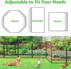 Decorative Metal Garden Fence Add-on Fence Panels, 32in(H) x 10.4Ft(L) No Dig Fence 4 Panels Fencing for Dogs Animal Barrier Fence Garden Fencing for Yard, Patio, Without Gate