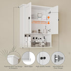 White Medicine Cabinet, 24x30 Inch Bathroom Cabinet Storage with 2 Doors and Adjustable Shelves,Over The Toilet Storage Cabinet, Above Toilet Storage Cabinet for Small Spaces