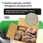 IDL Packaging 15.25" x 22" Honeycomb Kraft Packing Paper Sheets (Pack of 500), Brown – USA-Made Eco-Friendly Bubble Wrap Alternative for Shipping, Moving, Storage - Innovative Interlocking Slit Design