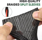 Split Wire Loom Tubing, Cable Protector Sleeve, Braided Cable Management for TV/Computer/Home Theater/Engine Bay, Cord Protectors from Pets No Chew (Black, 1/2"-25ft)