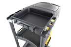 Commercial Housekeeping cart Janitorial cart with Cover and Vinyl Bag, L 52" x W 22" x H 40"