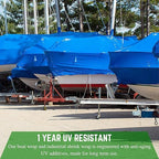FPS Polyethylene Shrink Film - 7 mil Boat Shrink Wrap for Heat Gun, Industrial Protection and Storage (Blue, 20' x 100'')