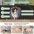 140'' Retractable Baby Gates Extra Wide,34" Tall Retractable Dog Gate for Doorways, Security Upgrade Reinforcement Rods Extra Long Retractable Baby Gate for Stairs, Indoor/Outdoor Retractable Gate