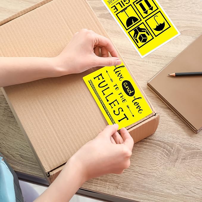 3x5 Inch Thermal Label Stickers,300Pcs Waterproof Rectangle Labels for Storage Bins,Moving Boxes,Address & Inventory Organization,Small Business Labeling,Yellow