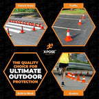 Xpose Safety 12 Inch Orange Traffic Cones with 4" Collar - 6 Pack Multipurpose PVC Plastic Safety Cone for Parking, Soccer, Caution, Kids and Construction - DOT Approved