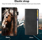 Car Registration and Insurance Holder, Leather Car Glove Box Organizer, Cool Car Accessories for ID, Driver's License Cards & Essential Document,business cards,Men&Women,Cute Horse