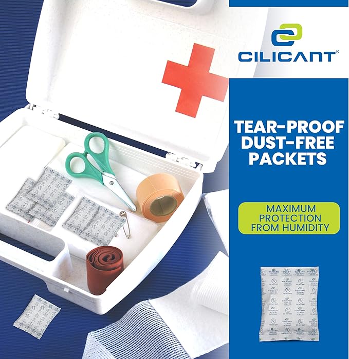 CILICAnt 5-gram Desiccant Pouches, 200 pcs Pack, Food Grade Moisture Absorbers Ideal for Packaging of Shoes, Jewelry, Leather, Clothes or Electronics, Cars - for Home or Commercial Use