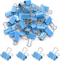 50 Pack Medium Blue Binder Clips 1 Inch (25 mm), Colored Paper Clamps, Middle Size Paper Clips for Office Home School Business 1"