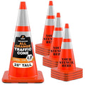 Xpose Safety 28 Inch Orange Traffic Cones with 6" & 4" Collars, 12-Pack - Multipurpose PVC Plastic Safety Cone for Parking, Soccer, Caution, Kids and Construction - DOT Approved