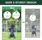 FXW Garden Fence Outdoor for The Yard – 45in(H) x 18.2ft(L) Heavy Duty Metal Animal Barrier for Dog and Rabbit, Decorative Dog Fence, 8 Panels, White