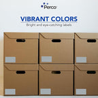 Perco Grey Labels 3x5 Inch 500 Stickers/Roll with Easy Peel Perforation and Strong Adhesion for Inventory Management, Color Coding, Moving Boxes, Retail, Organizing & Crafts – Made in USA