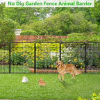 Decorative Metal Garden Fence Add-on Fence Panels, 40in(H) x 5.3Ft(L) No Dig Fence 2 Panels Fencing for Dogs Animal Barrier Fence Garden Fencing for Yard, Patio, Without Gate