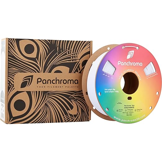 Panchroma PLA Cold White 3D Printer Filament, 1.75mm, 1kg Spool, Easy to Print, High Speed Printing, Tangle Free, AMS Compatible, Perfect for Toys, Decor, Miniatures, Models & Cosplay
