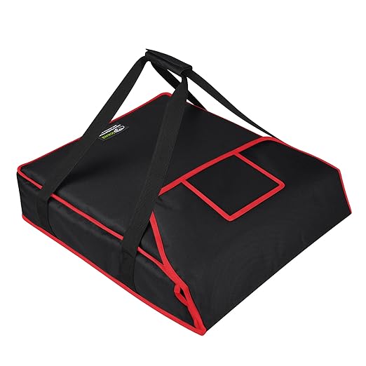 Pizza Bags for Delivery 18" X 18" X 5" - Moisture-Free, Professional Thermal Pizza Warmer, Heavy-Duty Food Carrier, Suitable for Restaurants,Picnic Uber Eats & Door Dash, Black
