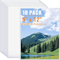 AKONEGE 10PCS 9" x 12" Rigid Print Protectors Clear Plastic Sheet Protectors, Heavy Duty Top Loading Document Holder, Menu Cover, Photo Poster Sleeves Hard Plastic Sleeves for Paper Art Prints