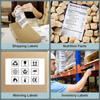 8 Rolls 450 Pcs 4x6 3-Proof Direct Thermal Shipping Labels Compatible with Zebra 2844 Zp-450 Zp-505 Zp-500, LabelChoice 3600 Labels 1" Core Permanent Adhesive Sticker Labels for Rollo, MUNBYN Printer