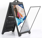 M&T Displays Sign & Brochure Stand Bundle – 24x36" Street SignPro A-Frame with Lens + 8.5x11" Freestanding Literature Holder – For Restaurants, Lobbies, Retail, or Trade Shows