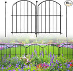 Decorative Garden Fence 17in x18ft, 18 Pack Rustproof Metal No Dig Fence Animal Barrier for Dog, Arched Flower Bed Edging Ornamental Wire Border Panel Fencing for Yard Patio Outdoor Decor