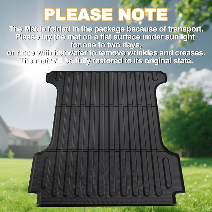 Truck Bed Mat for Dodge Ram 1500/1500 RHO 2019-2026 & Ram 1500 Classic 2019-2024 Short Bed, All Weather Bed Liner for 1500 Accessories, 5.7FT 67.4'' TPE Cargo Liner Truck Mat (Not for RamBox)