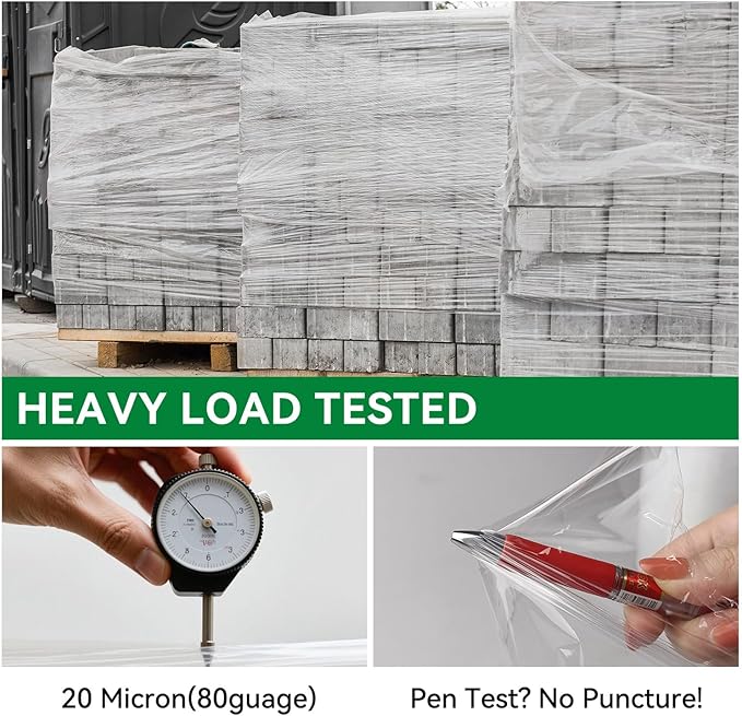 Stretch Film Shrink Wrap Roll - 5" x 1200' - 80 Gauge 600% Stretch Self-Adhering 5 inch Mini Plastic Wrap for Moving, Packing, Shipping, Furniture & Pallet Stabilization(12 Rolls)