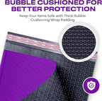 Purple Poly Bubble Mailers 8.5x12 inch #2 | Self Seal Padded Envelopes | Cushioned Bubble Mailer | Usable Size 8.5x11 | WaterProof | Lightweight mailing Shipping Bags | 200 Pack Bulk