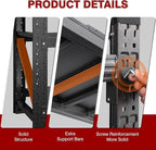5000LBS Metal Steel Storage Shelves - 71.3" W Black 4 Tier Heavy Duty Rack Commercial Industrial Shelving with Adjustable Shelf for Basement Garage Warehouse - 71.3" W x 24" D x 70" H