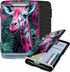 Clipboard with Storage Box & Pen Holder,Heavy Duty Clip Boards 8.5x11 for Nursing,High Capacity,School & Office Supplies,Giraffe Floral