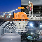 150W LED Temporary Work Light Fixture 24750 Lumen Daylight White 5000K IP65 Dust & Waterproof Stainless Steel Protective Cover for High Bay Construction Jobsite Workshop (150)