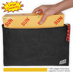 Rough Enough Important Document Storage Bag File Folder Organizer Pouch with Zipper Black Waxed Canvas Water Repellent for Travel Office Home
