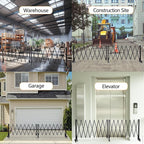 16.5FT Expandable Barricade Gate, Expandable Metal Barricade Gate Alloy Fence and 270 Degrees Direction Adjustment with Wheels, for Industrial or Residential Use (Black, 16.5FT)