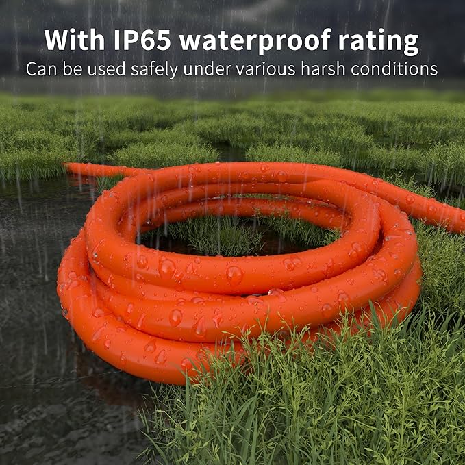 HUANCHAIN 12/3 Gauge Heavy Duty Outdoor Extension Cord 15 ft Waterproof with Lighted end, Flexible Cold-Resistant 3 Prong Electric Cord Outside, 15Amp 1875W 12AWG SJTW, Orange, ETL