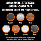 Gorilla Heavy Duty Double Sided Mounting Tape, Black Tape, 1" x 120" (Pack of 2) - Weatherproof for Indoor or Outdoor