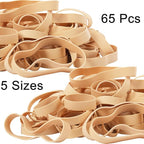 HAIDIBAO-Rubber Bands Assorted Sizes 65Pcs Beige Mixed Wide Elastic Bands for Office Supplies Tactical Rubbers Bands size 105 size#82,size 84,1.5in,2inch