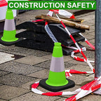 OrangeStar 12" Traffic Cones 4-Pack, Green Safety Cones with Reflective Collar & Heavy Duty Base for Driving Practice, Parking Lots, Roadwork, Construction | Indoor & Outdoor Use