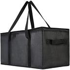 Bodaon Insulated Food Delivery Bag, 22" x 10" x 10" Insulated Pizza Delivery Bags for Hot/Cold Food, Black, 1-Pack
