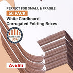 AVIDITI 4x4x4 Shipping Boxes Small (50-Pack) Heavy Duty Corrugated Cardboard Boxes for Packing, Mailing, Packaging, Moving, & Storage, Moving Supplies for Home & Office