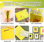 Vanhench 36" x 2400" (200') Yellow Wrapping Paper for Birthday, Solid Color Art Kraft Craft Paper for Gift Wrapping, Birthday, Bouquet Flower Crafts Packing Poster Bulletin Board