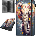 Car Registration and Insurance Holder,Leather Vehicle Glove Box Organizer Wallet for Document,Perfect for any Car,Truck,Motorcycle,Driver License,Trailer or Boat,Men & Women,Butterfly Elephant
