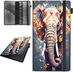 Car Registration and Insurance Holder,Leather Vehicle Glove Box Organizer Wallet for Document,Perfect for any Car,Truck,Motorcycle,Driver License,Trailer or Boat,Men & Women,Butterfly Elephant