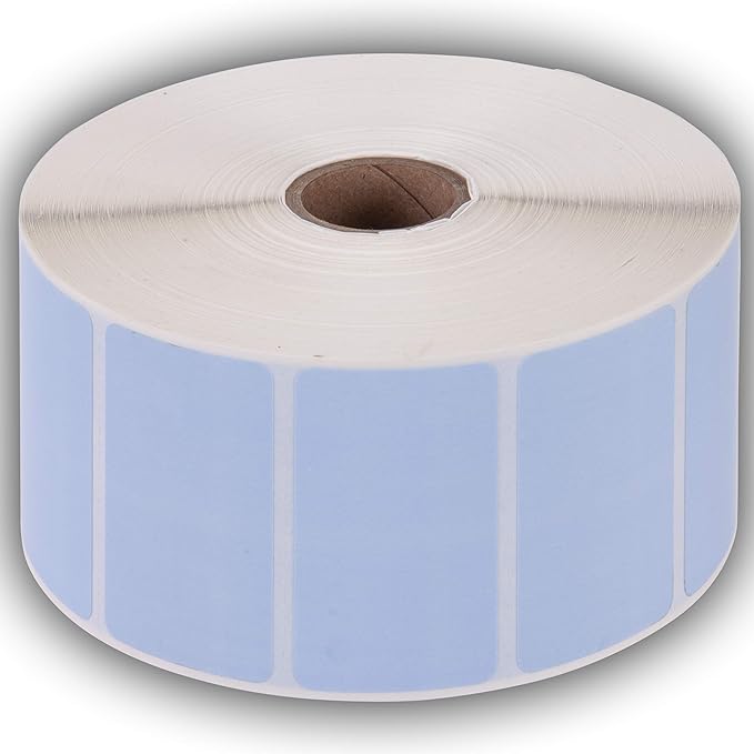 2.25" X 1.25" Direct Thermal Perforated Stickers Labels for Barcodes, Address, Consignment - Compatible with Zebra, Rollo, Godex and More (Blue, 6 Rolls)