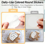 2 inch Dot Stickers Labels Circle Garage Sale Sticker 750Pcs Round Thermal Printer Stickers Printable Writable Price Labels for Yard Sale, White