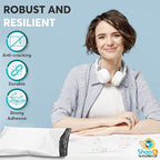 Shop4Mailers 24 x 24 Glossy White Plastic Self Seal Poly Mailer Flat Bags Waterproof Shipping Envelope 2.17 Mil for Apparel, Clothes, Shirts, Books – Permanent Adhesive Seal (250 Pack)