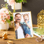 36 Pack Acrylic Sign Holder Gold Frame Table Numbers Slanted Back Menu Display Stand Clear Flyer Document Photo Display Holders Plastic Table Signs for Wedding Office(Vertical Style,4 x 6 Inch)