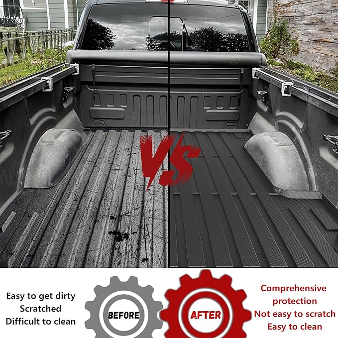Truck Bed Mat Fit Ford F250 / F350 / F450 2017-2026 (6.75FT Bed), TPE All Weather Truck Bed Liner Cargo Liner SuperDuty Accessories