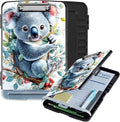 Clipboard with Storage Box & Pen Holder,Heavy Duty Clip Boards 8.5x11 for Nursing,High Capacity,School & Office Supplies,Cute Koala