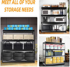 The Atlas 72" W Heavy Duty Garage Shelving Load 8000 Lbs, 4 Tier Metal Storage Shelves, Adjustable Industrial Steel Rack for Warehouse Basement Shop, 72" W x 24" D x 72" H, Black