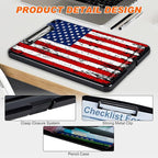 Clipboard with Storage, Hard Letter A4 Size Clip Board with Pen Holder & Paper Organizer, Heavy Duty Portable Writing Pad for Nurses Students Teachers Office Jobsite Contractor, American Flag 2