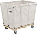 Global Industrial 16 Bushel, Canvas Basket Bulk Truck, 40" L x 28" W x 35" H, Unassembled, Rolling Laundry Cart, Commercial Material Handling Cart with Swivel Rubber Casters