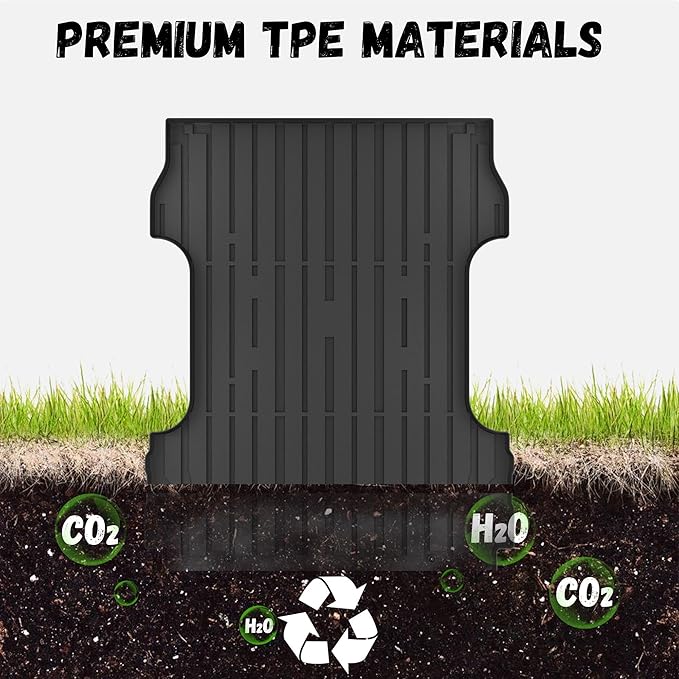 Truck Bed Mat Fit Ford F250 / F350 / F450 2017-2026 (6.75FT Bed), TPE All Weather Truck Bed Liner Cargo Liner SuperDuty Accessories