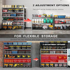 65" W Garage Shelving Heavy Duty, 6 Tier Garage Shelves, Adjustable Storage Shelving Unit, Commercial Metal Shelf Rack for Warehouse, Pantry, School, Shop